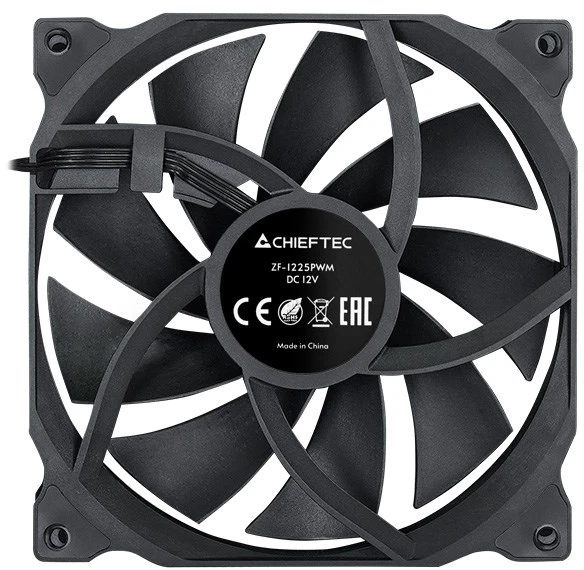 Chieftec ZF-1225PWM computer cooling system Kompiuterio dėklas Fan 12 cm Juodas 1 pc(s)