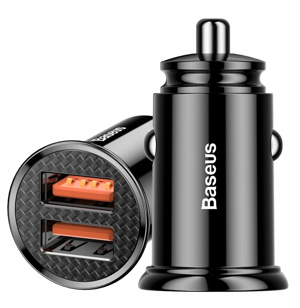 Baseus Circular automobilinis įkroviklis 2xUSB QC3.0 5A 30W - Juodas