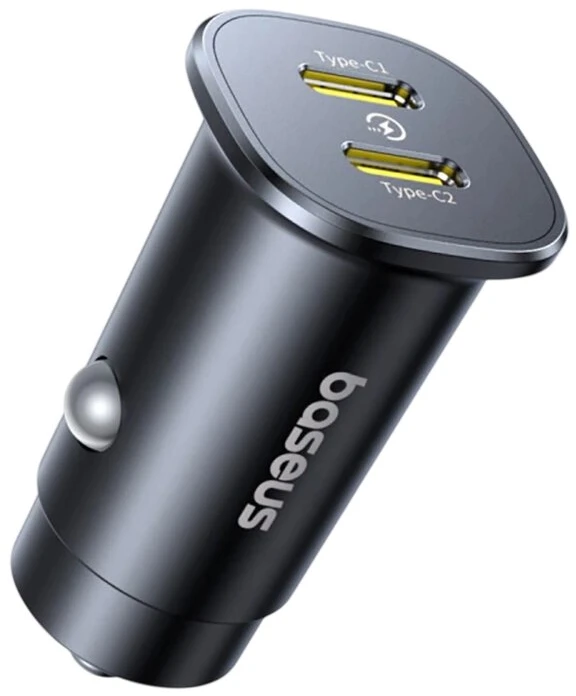 Baseus GoTrip automobilinis įkroviklis 2x USB-C 30W Cosmic Juodas