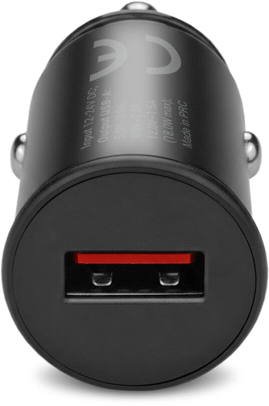 Automobilinis Įkroviklis - everActive CC-15QC 18W su USB-C Kabeliu LED, Juoda
