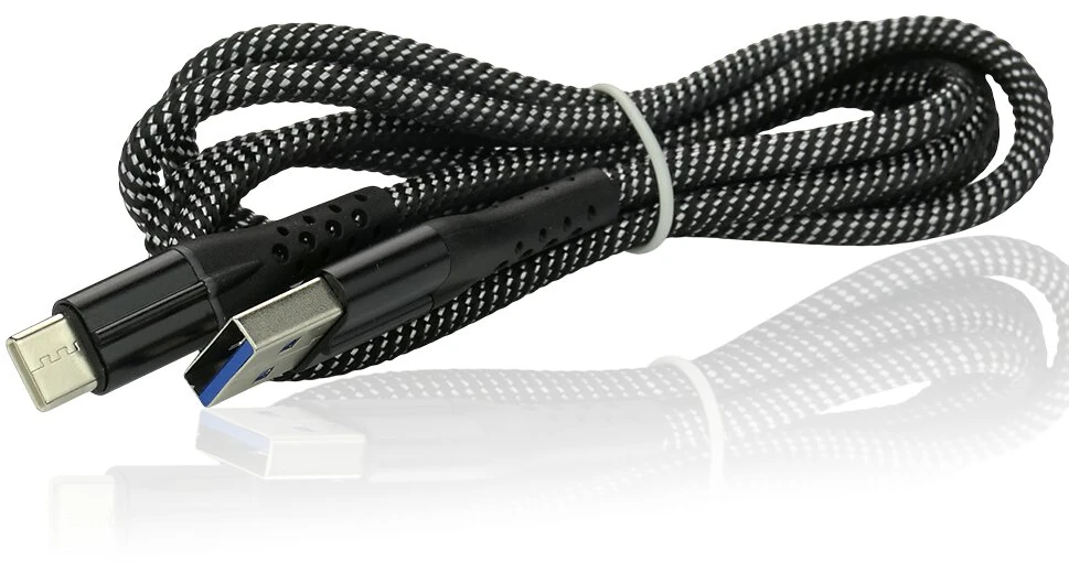 Automobilinis įkroviklis - everActive CC-25 12W Dviejų USB-A Prievadų Su USB-C Kabeliu LED, Juoda