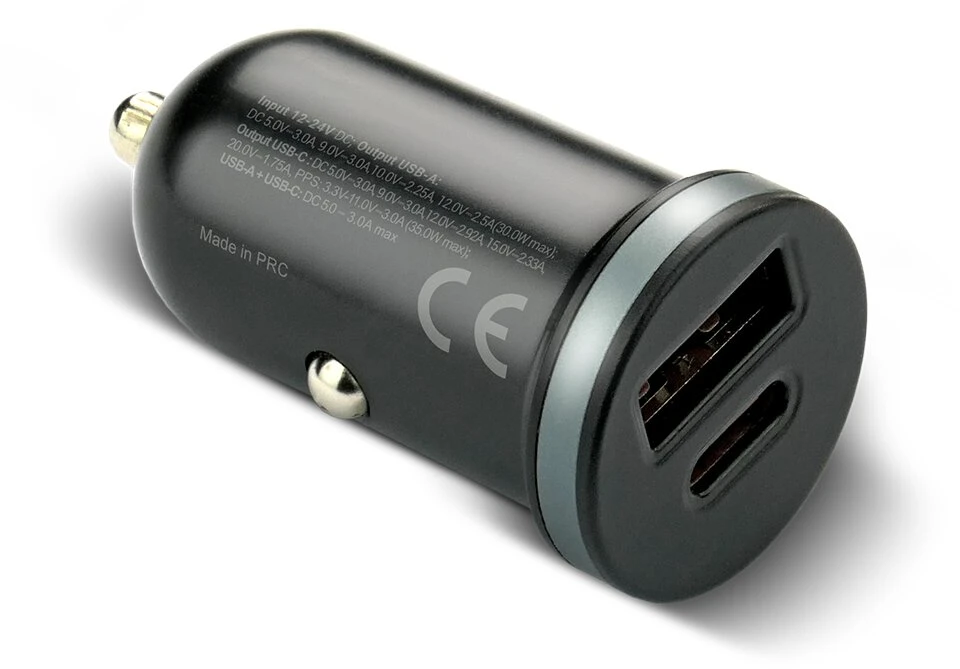 Automobilinis įkroviklis everActive CC-30Q USB + USB-C QC 3.0 PD 35W