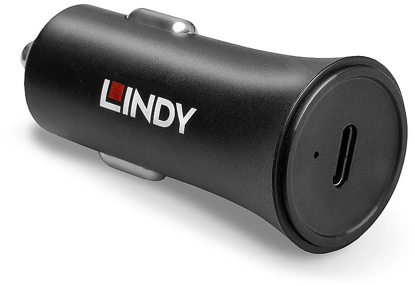 Automobilinis įkroviklis - LINDY 27W USB Type C PD automobilinis įkroviklis 12-24V DC