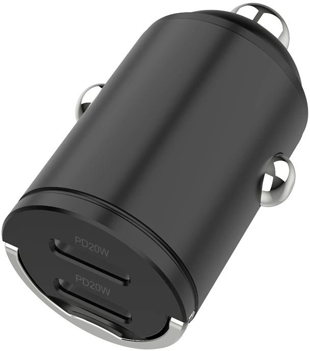 SEEK TOTI 40W Dual Type-C Port Car Fast Charger, Juodas