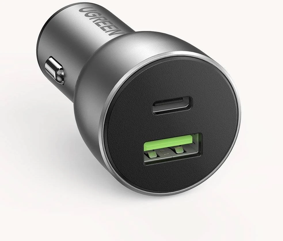 Automobilinis įkroviklis Ugreen CD213 USB-C/USB-A 36W pilkas