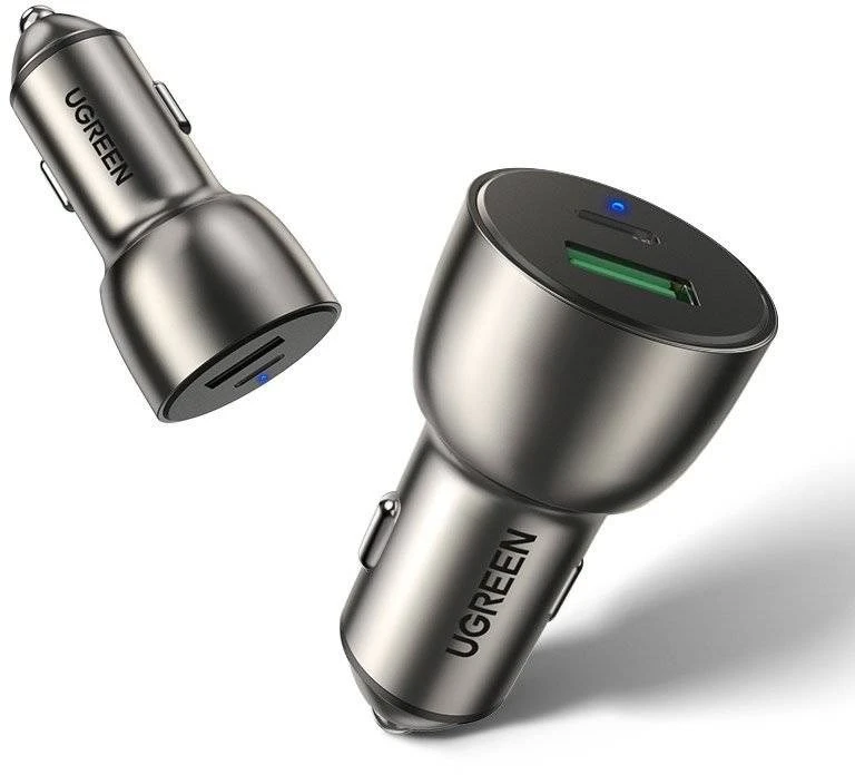 Automobilinis įkroviklis Ugreen CD213 USB-C/USB-A 36W pilkas