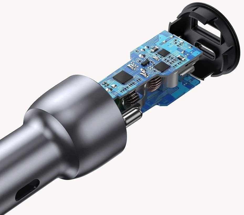 Automobilinis įkroviklis Ugreen CD213 USB-C/USB-A 36W pilkas