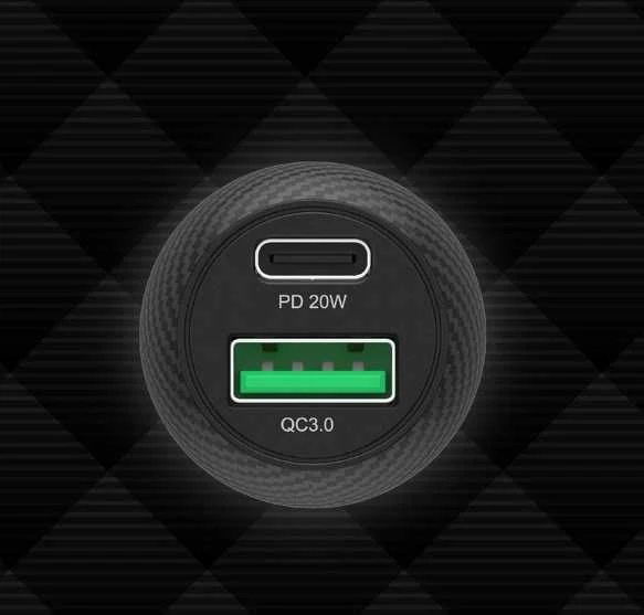 Automobilinis Įkroviklis - Unitek P1400A 38W USB-A USB-C QC 3.0