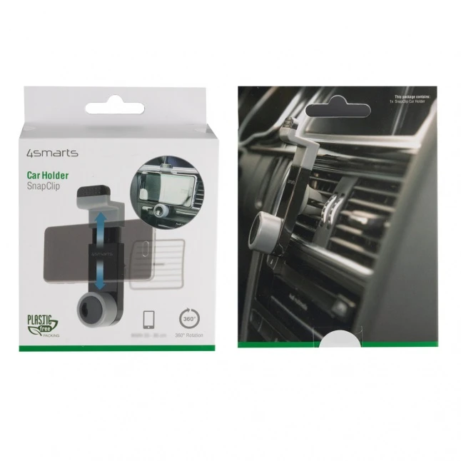 4Smarts Car Holder SnapClip (airvent), juodas