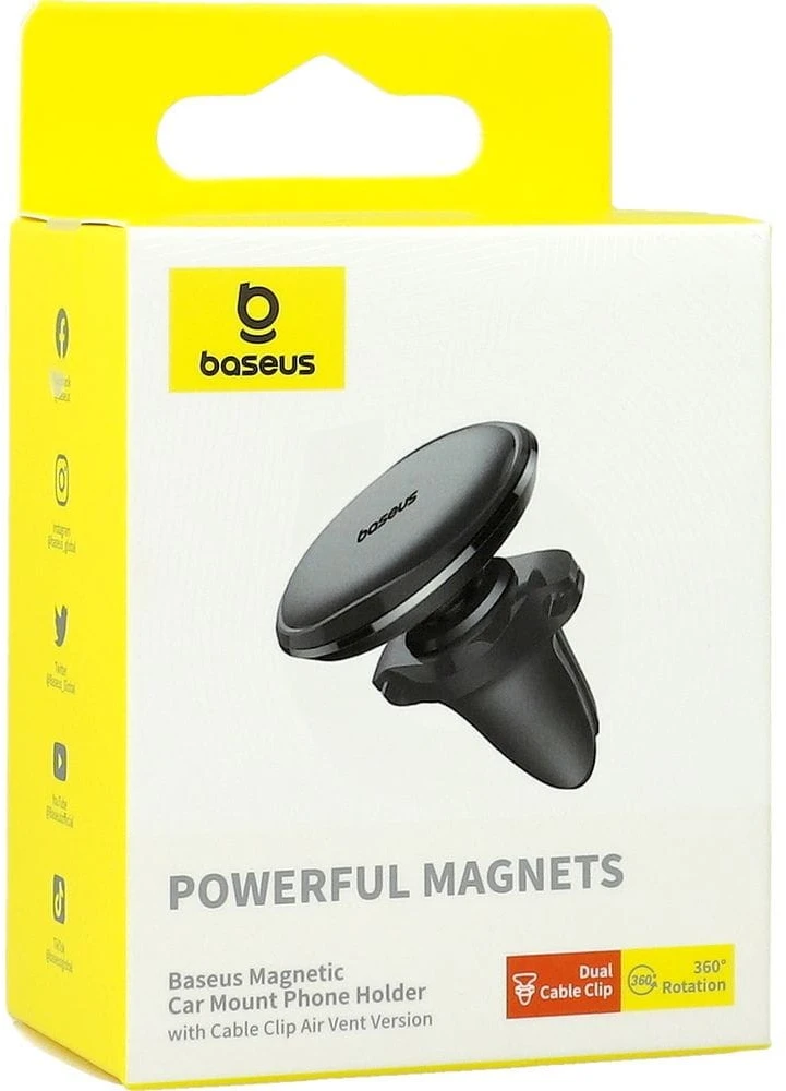 Magnetinis automobilinio telefono laikiklis Baseus oro išleidimo anga (juoda)