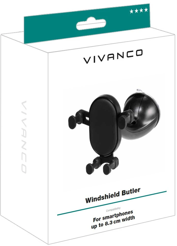 Automobilinis Telefono Laikiklis - Vivanco Windshield Butler 61636 Universalus Iki 8,3 Cm Pločio