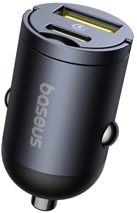 Baseus Tiny Star mini automobilinis įkroviklis USB-A/USB-C 30W Cosmic Juodas
