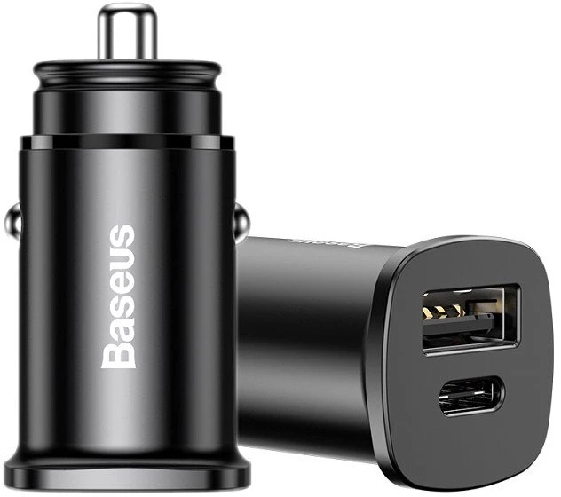 Baseus Square automobilinis įkroviklis PPS QC4.0 / PD3.0 5A 30W - Juodas