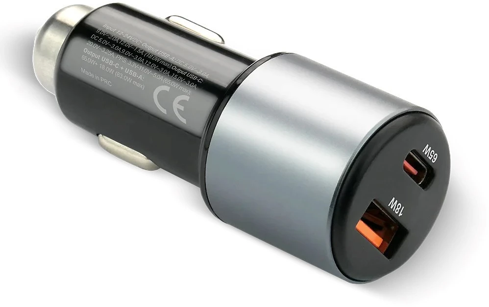 Automobilinis įkroviklis everActive CC-60Q USB QC3.0 + USB-C PD 83W