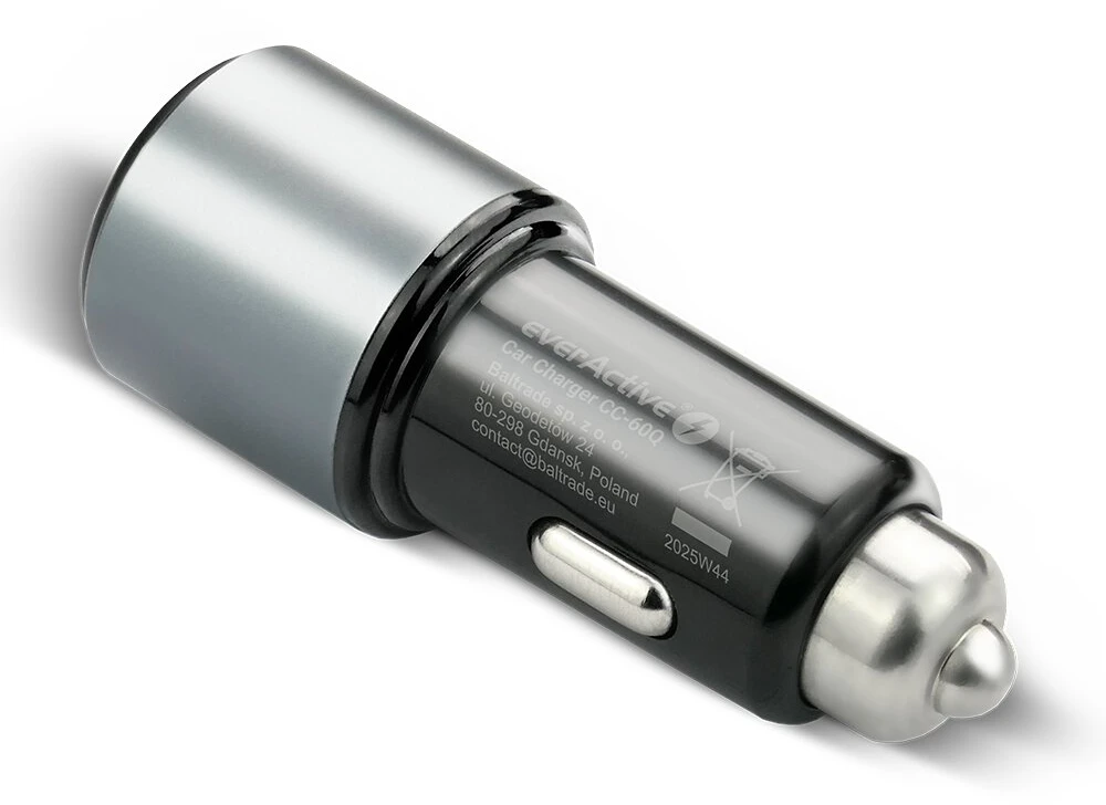 Automobilinis įkroviklis everActive CC-60Q USB QC3.0 + USB-C PD 83W