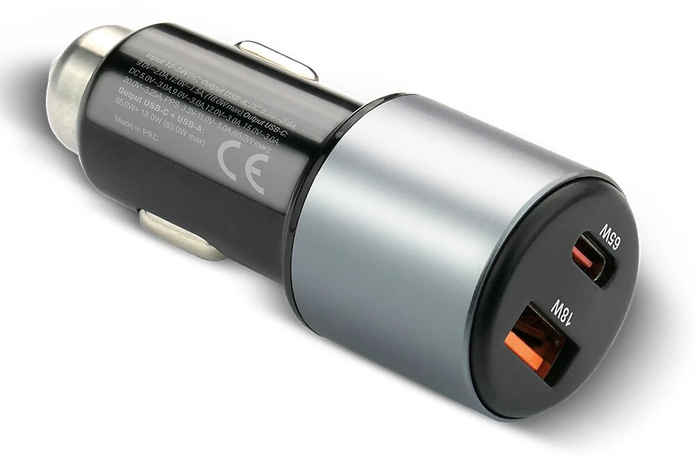 Automobilinis įkroviklis everActive CC-60Q USB QC3.0 + USB-C PD 83W