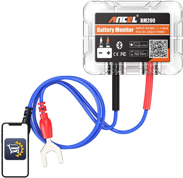 „Bluetooth“ akumuliatoriaus testeris Ancel BM200