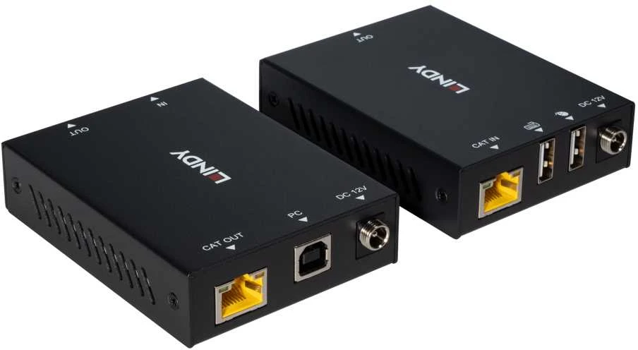 AV Išplėtiklis - LINDY 100m Cat.6 HDMI & USB KVM Išplėtiklis, 1920x1080, Juodas