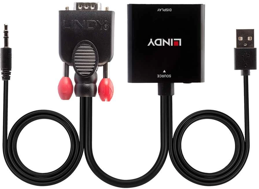Lindy VGA į HDMI adapteris su USB maitinimu