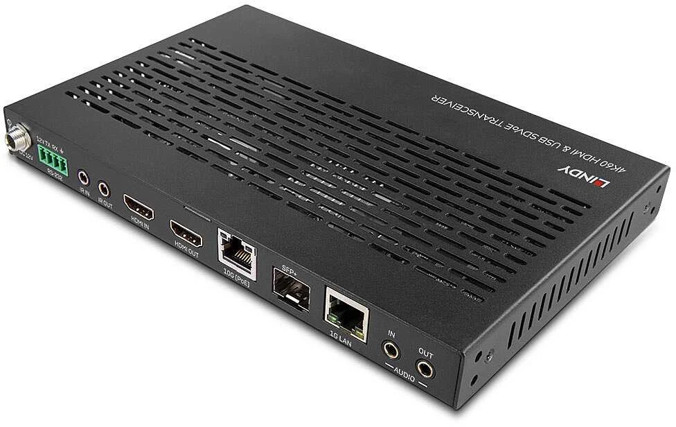 AV Ilgiklis - LINDY 4K60 HDMI & USB SDVoE Prailgintuvas, USB, Garsas, IR, RS232 Signalai, Juodas