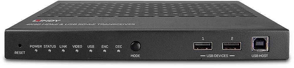 AV Ilgiklis - LINDY 4K60 HDMI & USB SDVoE Prailgintuvas, USB, Garsas, IR, RS232 Signalai, Juodas