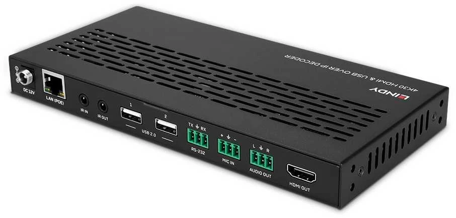 Lindy 4K HDMI per IP dekoderio jungtys