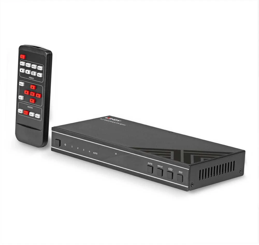 AV jungiklis - LINDY AVPro Edge 4x1 HDMI 4K60 daugiavaizdis AV jungiklis, Juodas