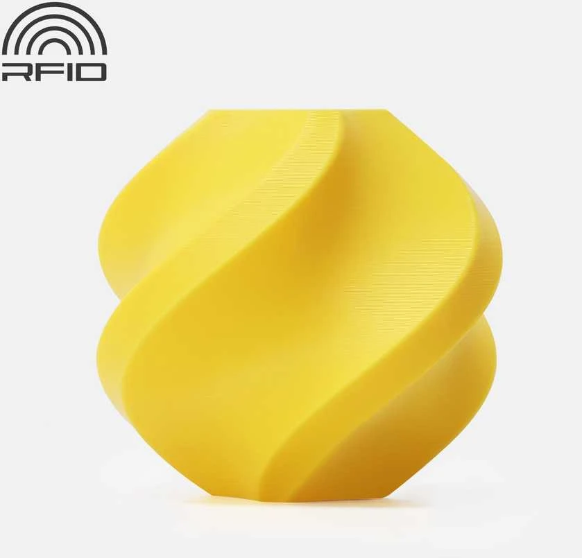 Bambu Lab PETG-HF geltonas 3D atspausdintas pavyzdys