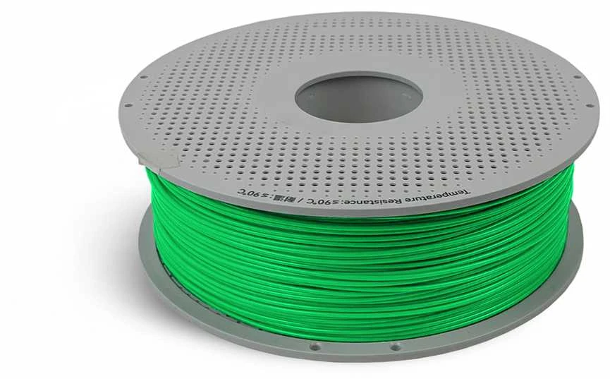 3D Plastikas – Filamentas PLA With spool/Su rite Basic Bambu žalios spalvos | 1.75 mm, 1kg | Bambu Lab