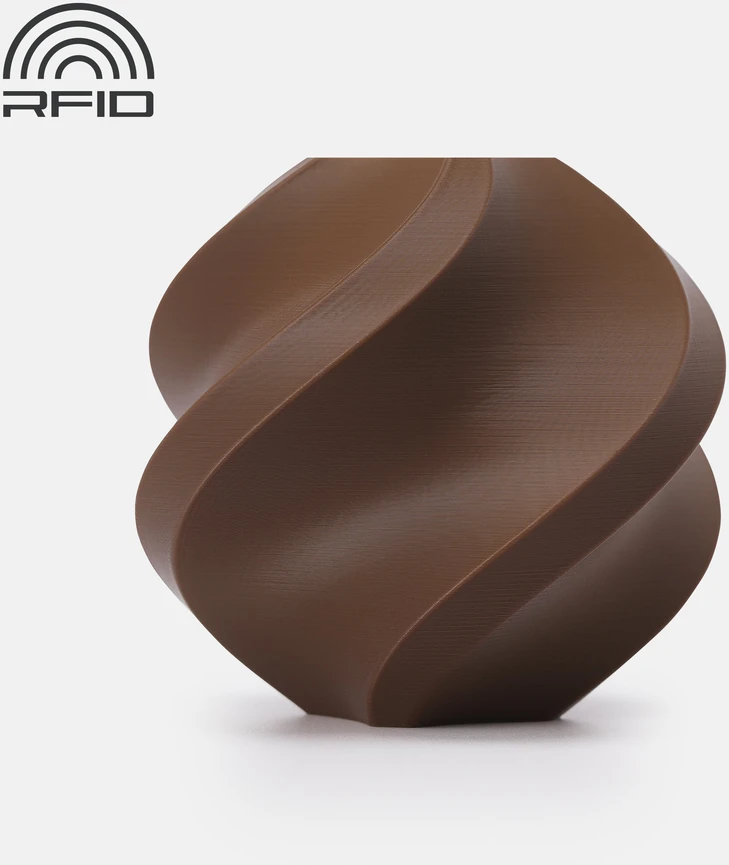 Bambu Lab PLA plastiko 3D figūros pavyzdys, ruda spalva