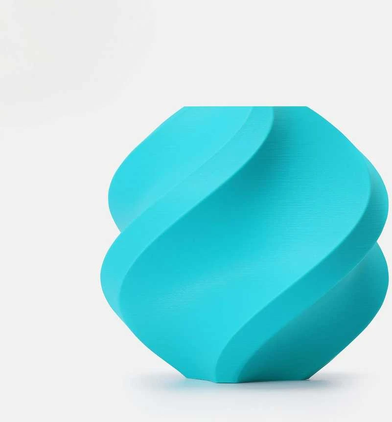 Turquoise PLA plastiku atspausdintas sraigtinis objektas