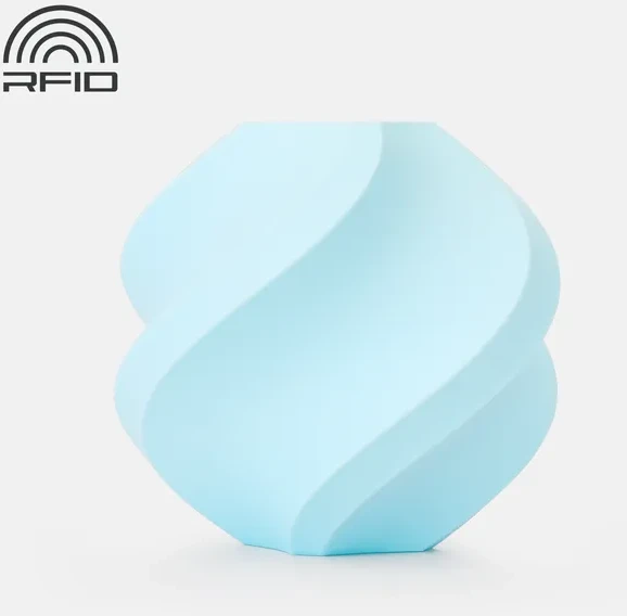 Bambu Lab PLA gryna gija 1.75 mm, 1kg – pridedama su daugkartinio naudojimo ritėle – šviesiai mėlyna