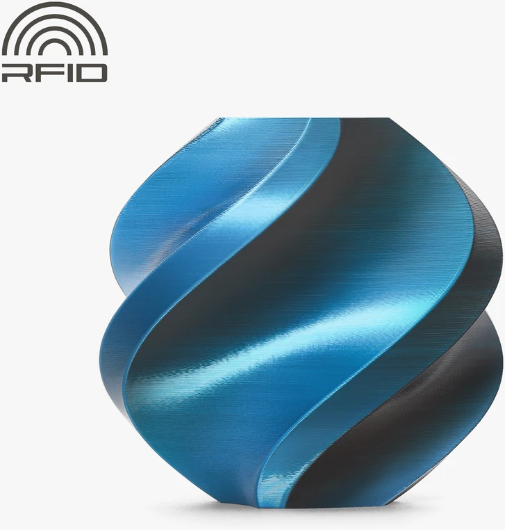 3D Plastikas – Filamentas PLA Silk Multi-Color With spool/Su rite Phantom mėlynos spalvos | 1.75 mm, 1kg | Bambu Lab