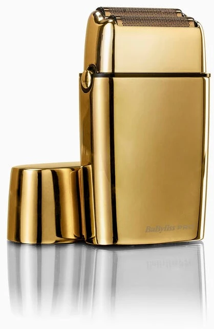 Barzdaskutė Bosch Mobili įkraunama plaukų skutimo mašinėlė BaByliss PRO Double Foil Metal Shaver Gold FXFS2GE, aukso spalvos