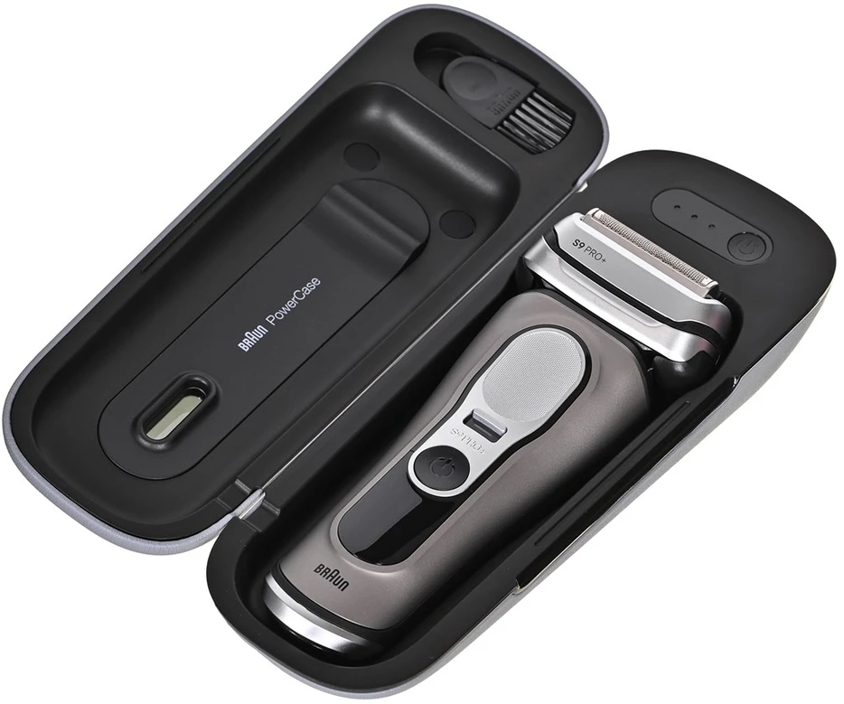 Braun 9675CC Barzdaskutė Series 9 PRO+ Clean&Charge +Power Case / pilkas