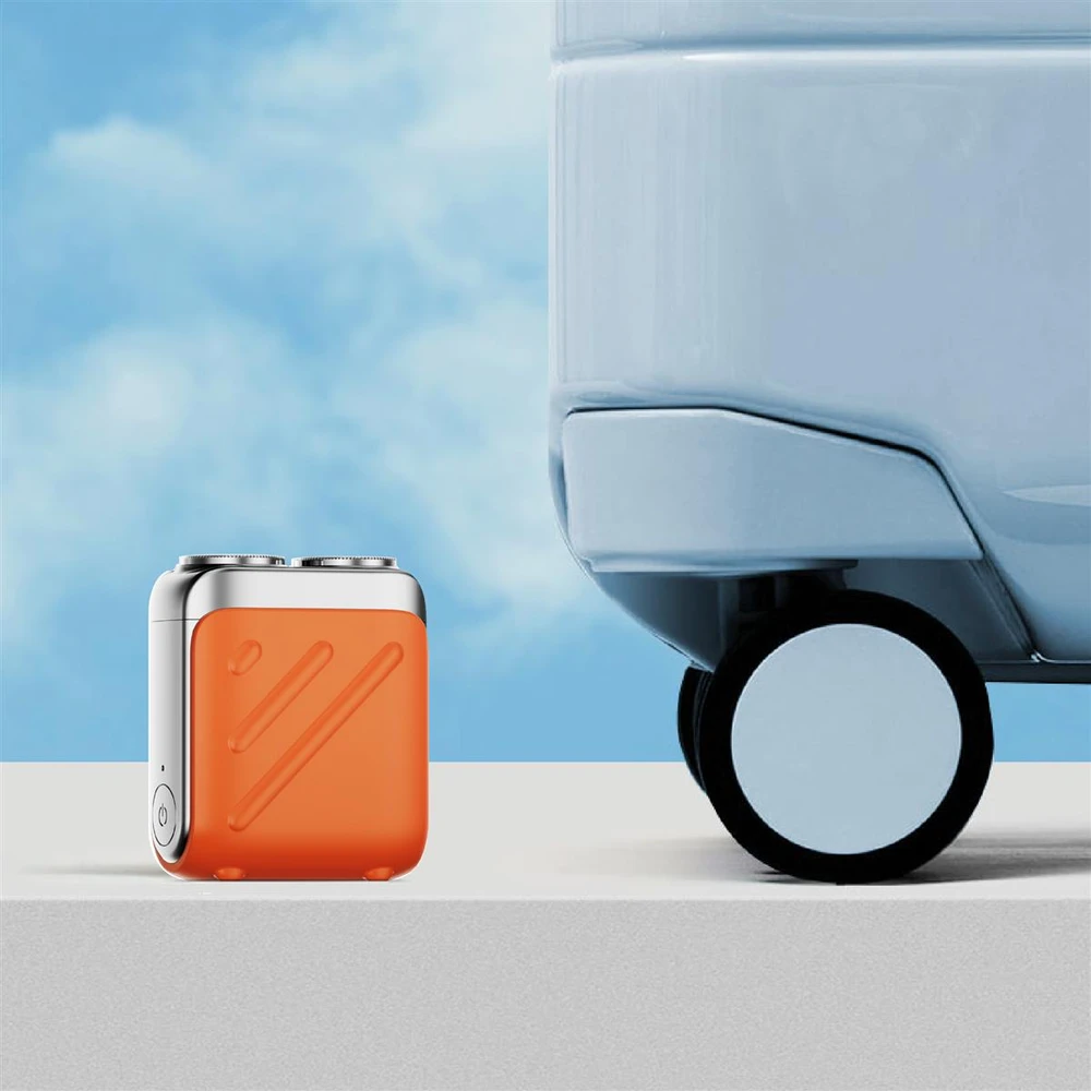 Barzdaskutė Elektrinis Skustuvas - Metz Traveller Skustuvas, 18 Peiliukų, 9 000 Aps./Min., USB-C, Atsparus Vandeniui, Oranžinis