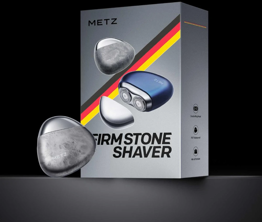 Barzdaskutė Elektrinis Skustuvas - Metz MZPS021 Firm Stone, 18 Peilių, 7200 RPM, Vandeniui Atsparus, Tamsiai Mėlynas