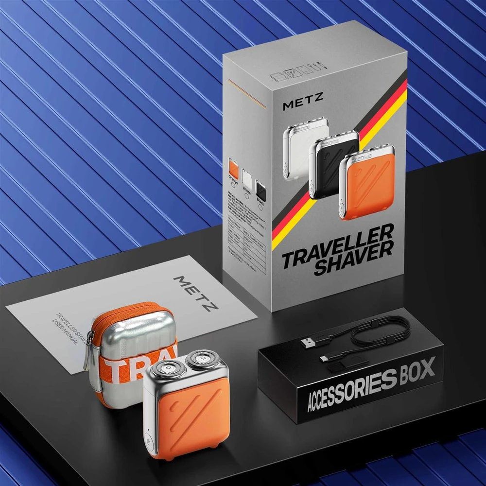 Barzdaskutė MZXZ021 Metz Traveller Shaver, Baltas.