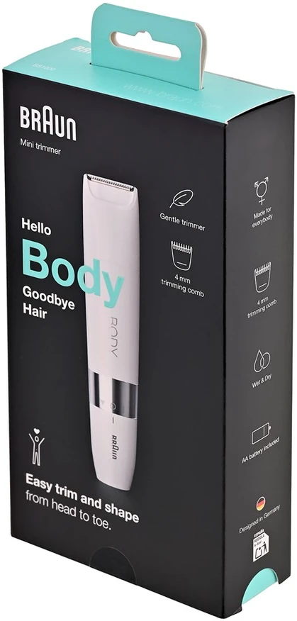 Braun BS1000 kompaktiškas kūno plaukų trimeris BODY