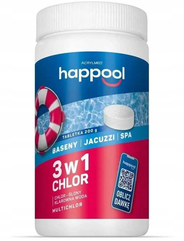 Daugiafunkcinės „Acrylmed MULTICHLOR 3 in 1“ chloro išskyrimo tabletės, 200 g - 1kg
