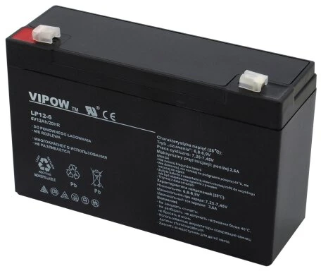 Švino akumuliatorius VIPOW 6V 12Ah