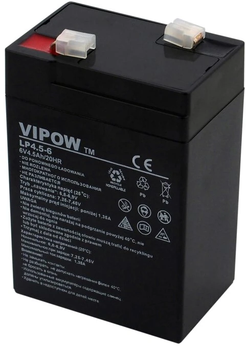 Švino akumuliatorius VIPOW 6V 4.5Ah