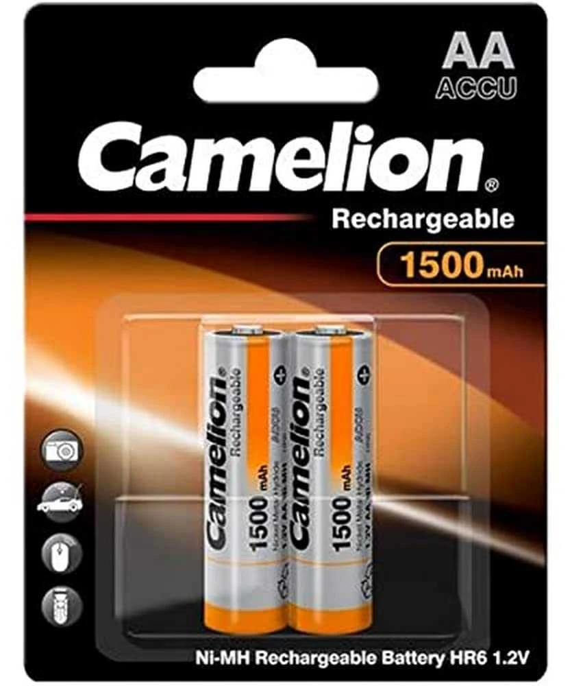 Camelion AA 1500mAh įkraunamos baterijos pakuotėje