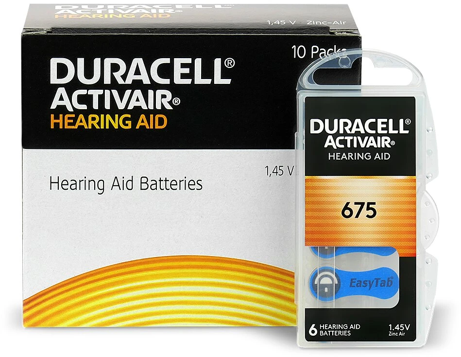 Baterija - Duracell ActiVair 675 Klausos Aparato Baterija 1.45V, 6 vnt.