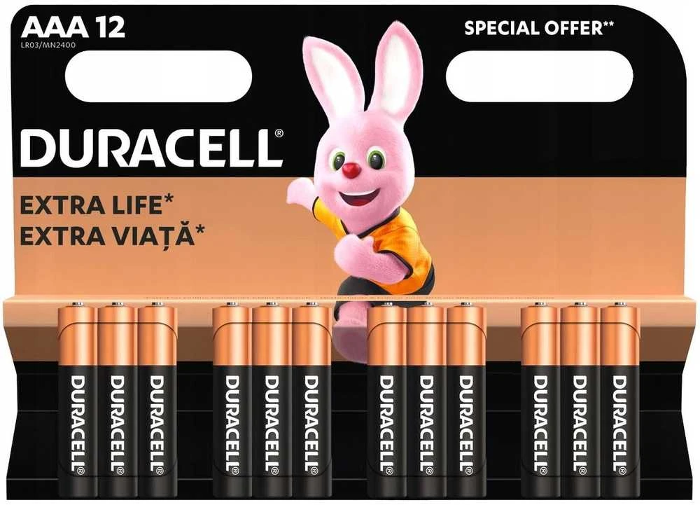 Duracell AAA baterijų pakuotė su zuikiu