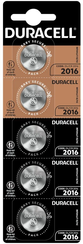 Diskinė Baterija - Duracell CR2016 3 V – 5 Vienetai
