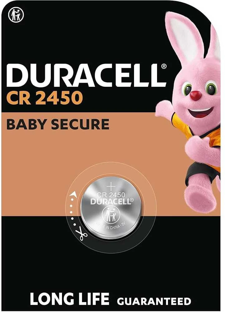 Duracell CR2450 monetos tipo baterija pakuotėje