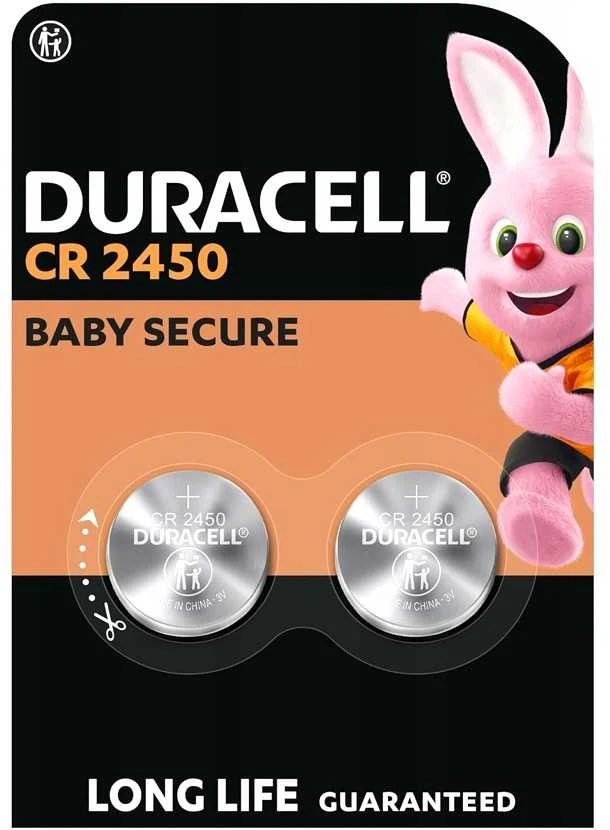 CR2450 Duracell baterijos pakuotėje