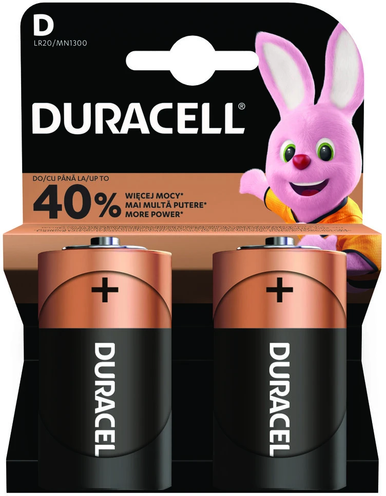 Baterija - Duracell LR20 MN1300 Alkaline 2 vnt.