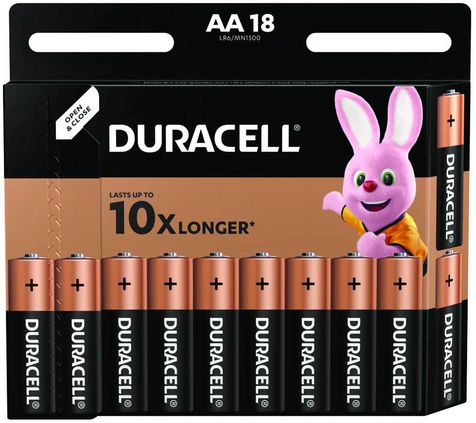 Baterija - Duracell MN1500 AA 1.5V šarminės baterijos 18 vnt.